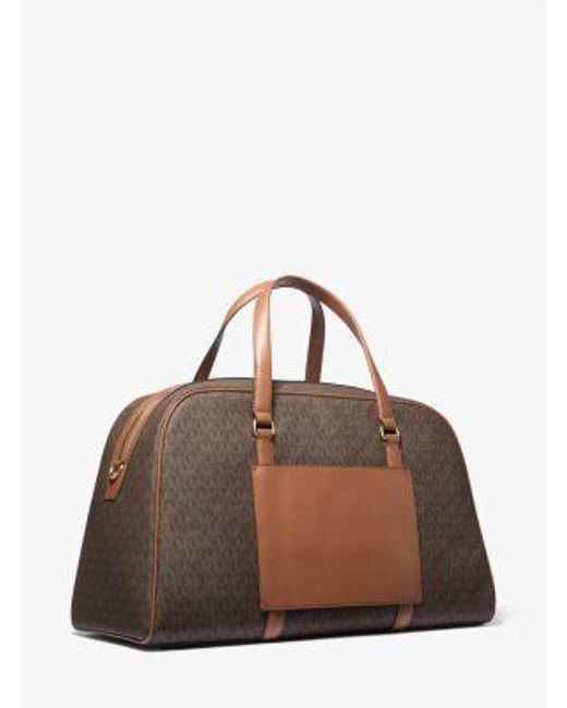 Michael Kors Brown Jet Set Travel Extra-Large Signature Logo Weekender Bag
