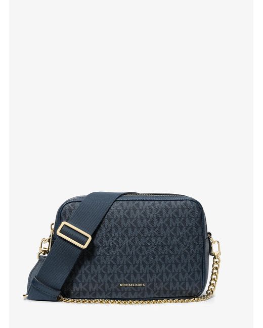 MICHAEL Michael Kors Blue Mk Bryant Medium Signature Logo Camera Crossbody Bag