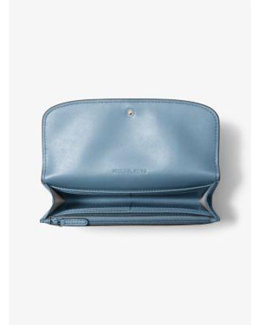 Michael Kors Blue Hamilton Large Leather Continental Wallet