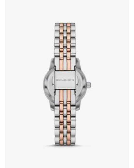 Michael Kors White Mk Lexington Pavé Two-Tone Watch And Slider Bracelet Gift Set