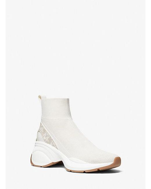 Mk Basket Zuma Effet Chaussette En Tricot Extensible Avec Logo Empire Signature MICHAEL Michael Kors en coloris White