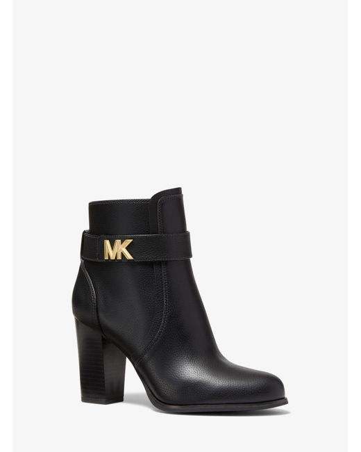 MICHAEL Michael Kors Black Jilly Faux Pebbled Leather Boot