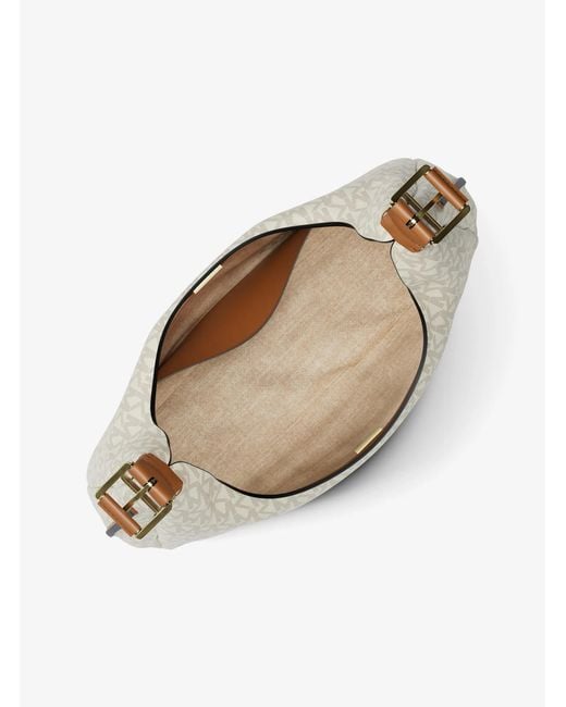 MICHAEL Michael Kors Natural Nolita Large Signature Logo Hobo Shoulder Bag