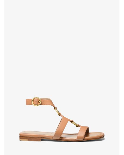 Michael Kors Natural Mk Dusty Ring Leather Sandal