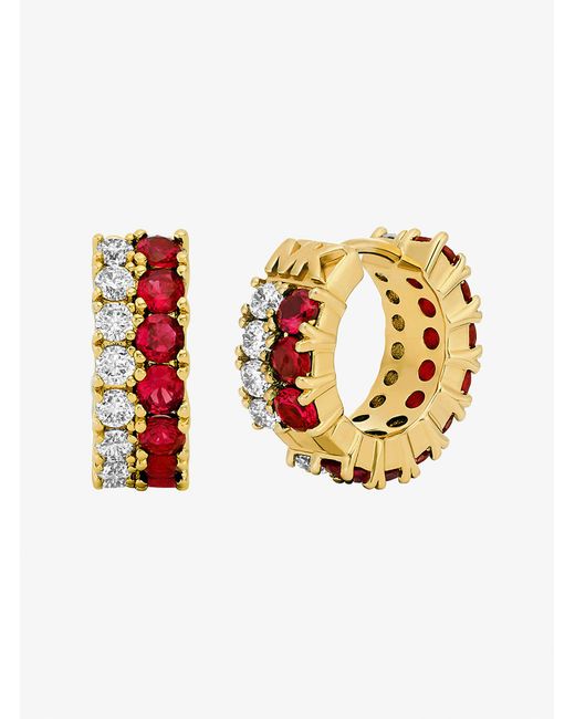 Mk Orecchini Huggie di Michael Kors in White