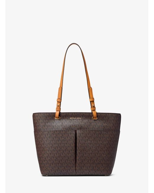 Michael Kors Canvas Bedford Medium Logo Tote Bag in Brown Lyst