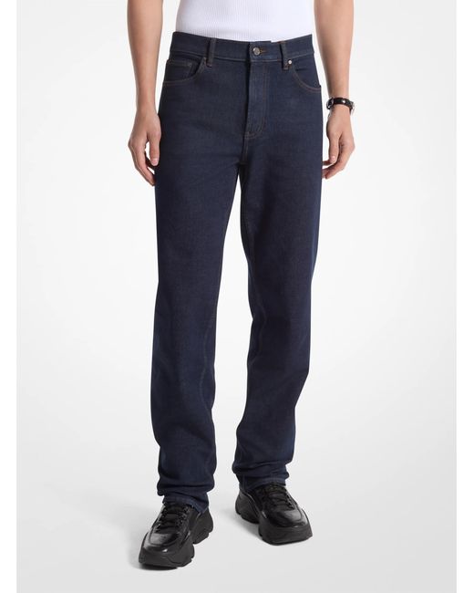 Michael Kors Blue Finn Straight-Fit Stretch Denim Jeans for men