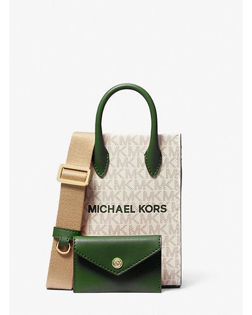 Michael Kors Natural Mirella Extra-small Signature Logo Smartphone Crossbody Bag