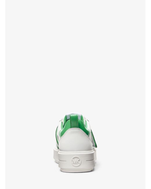 Michael Kors Emmett Two-tone Logo Embellished Leather Sneaker in Green |  Lyst UK