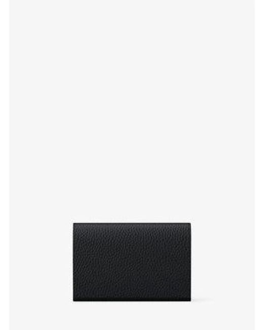 Michael Kors White Mk Hudson Pebbled Leather Card Case for men