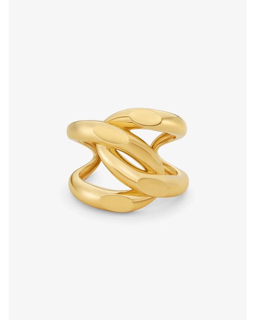 Michael Kors Metallic Mk Oversized Precious Metal-Plated Brass Curb-Link Cuff