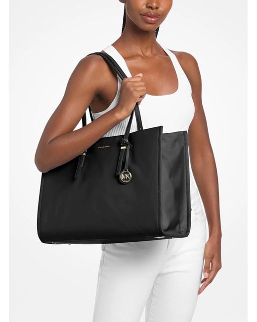 MICHAEL Michael Kors Black Mk Zadie Large Nylon Tote Bag