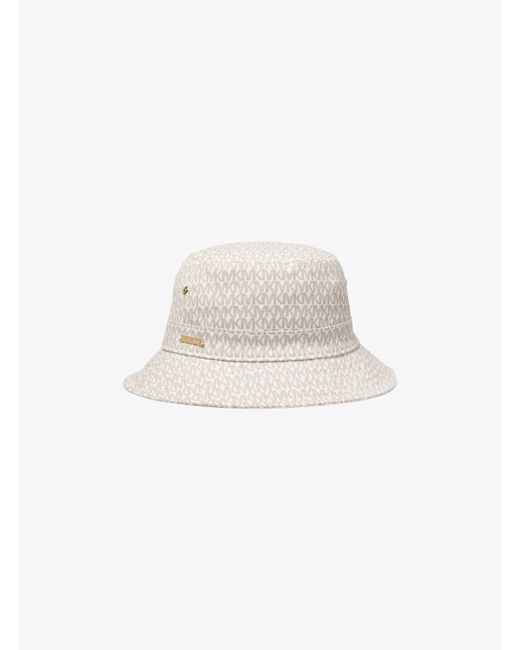 Michael Kors Multicolor Logo Print Organic Cotton Blend Bucket Hat