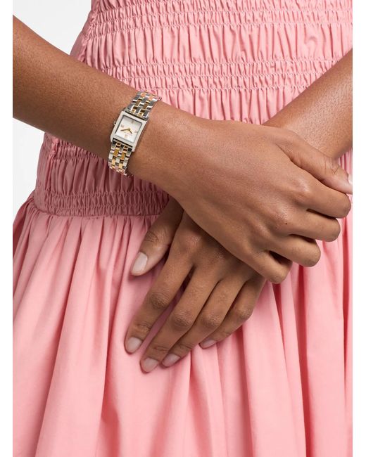 Michael Kors White Mk Micro Georgie Two-Tone Watch