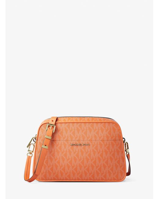 MICHAEL Michael Kors Orange Mk Jet Set Small Signature Logo Camera Crossbody Bag