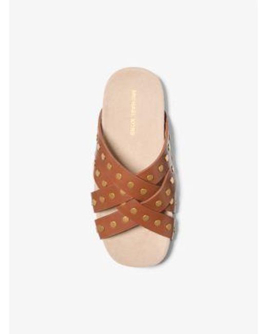 MICHAEL Michael Kors Brown Mk Irene Studded Leather Sandal