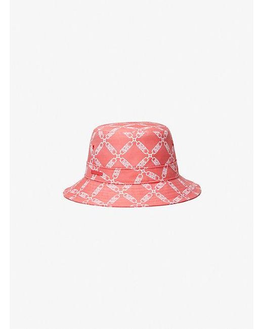 Michael Kors Pink Mk Empire Logo Jacquard Bucket Hat