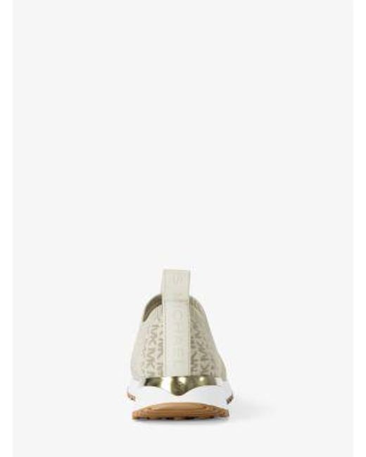 Michael Kors White Bodie Metallic Logo Knit Slip-On Sneaker