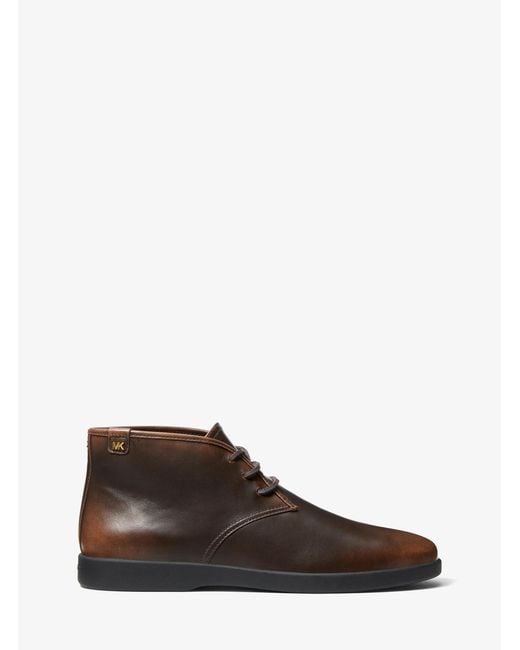 Michael Kors White Mk Wesley Burnished Leather Boot for men