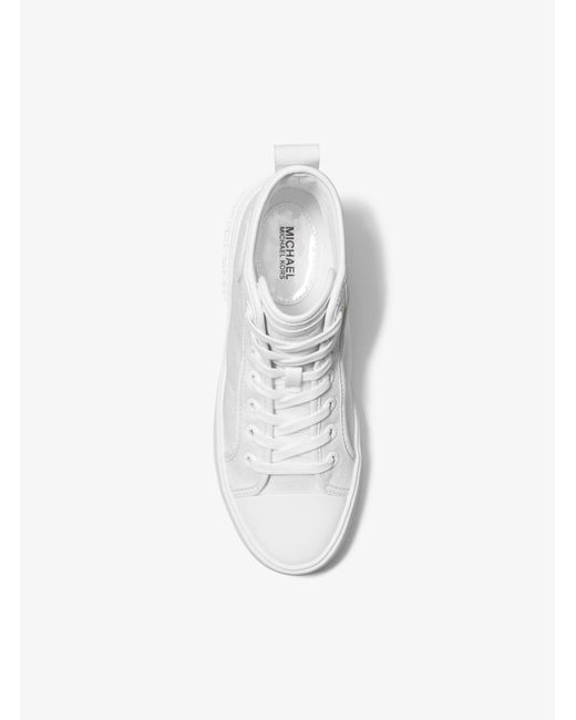Michael Kors White Mk Evy Canvas High-Top Trainers