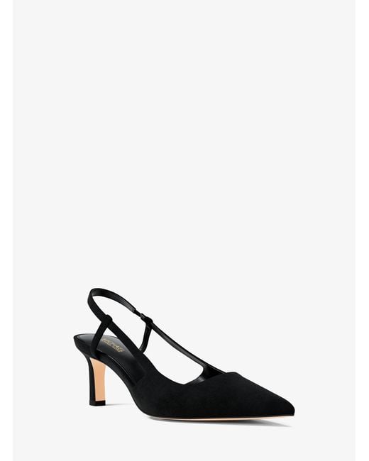 MICHAEL Michael Kors Black Mk Alora Suede Slingback Pump