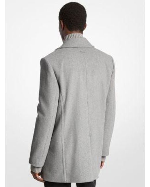 Michael Kors Gray Mk Wool Blend Peacoat for men