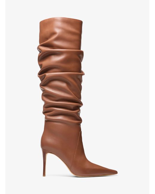 MICHAEL Michael Kors Brown Mk Dawn Leather Boot