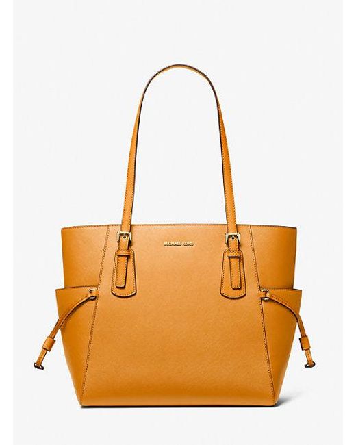 Michael Kors Orange Voyager Large Saffiano Leather Tote Bag