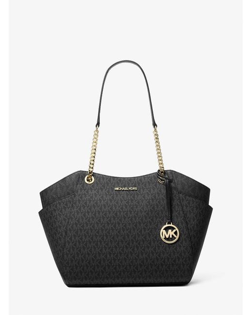 Mk Borsa A Spalla Jet Set Grande Con Logo di Michael Kors Outlet in Black