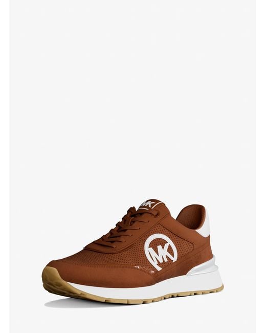 MICHAEL Michael Kors Brown Mk Nova Perforated Suede Trainer