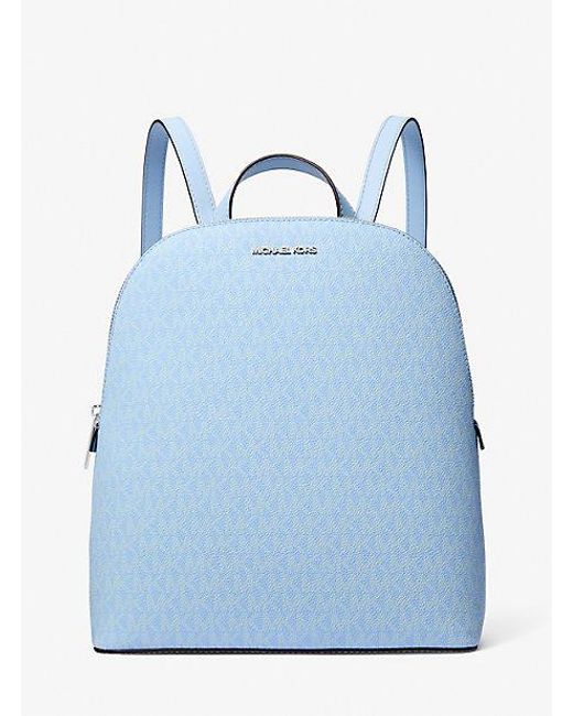 Michael Kors Blue Cindy Large Signature Logo Backpack