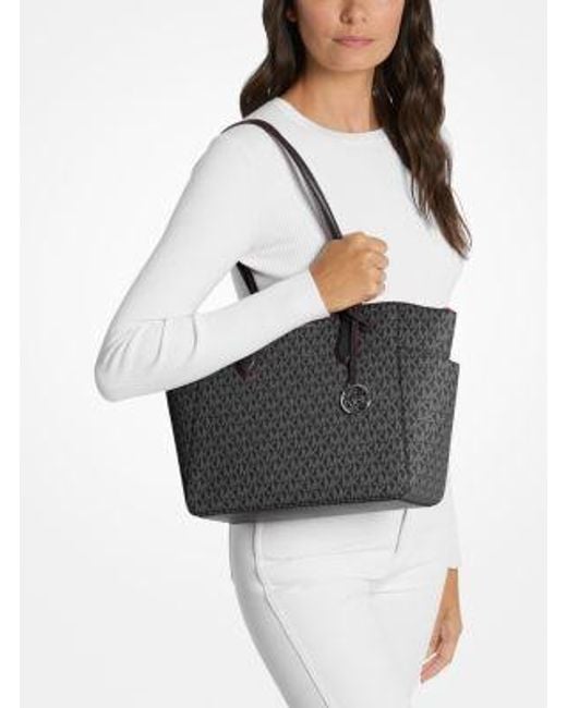 Michael Kors Black Marilyn Medium Signature Logo Tote Bag