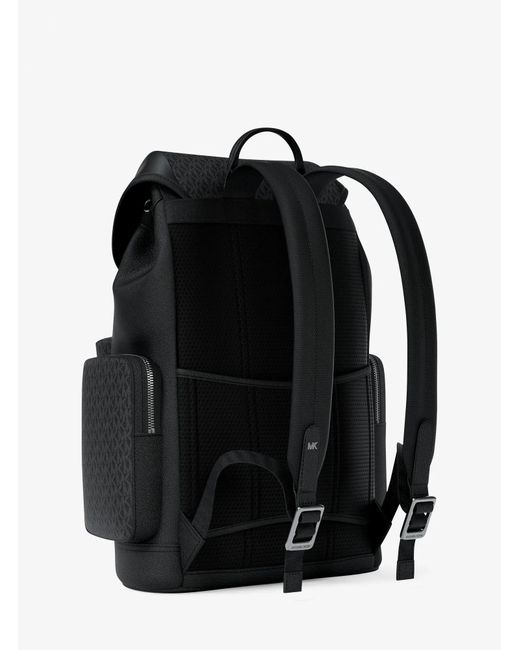Michael Kors Black Mk Jet Set Signature Logo Backpack for men