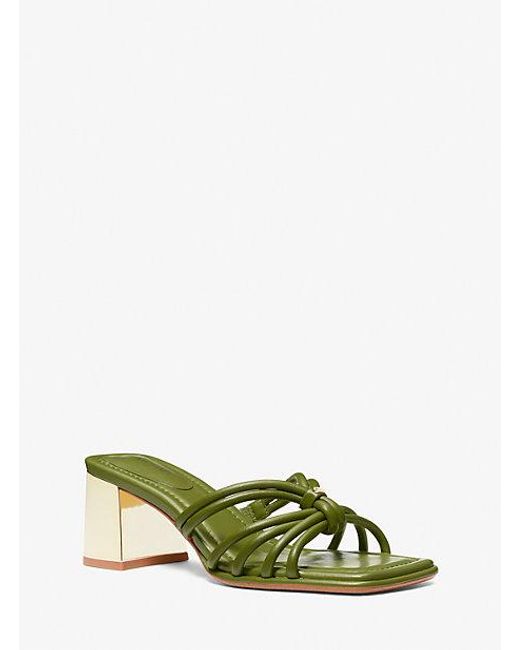 Michael Kors Green Astra Leather Mule