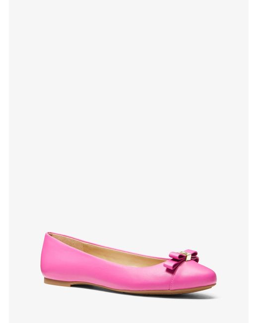 Michael Kors Andrea Leather Ballet Flat in Pink | Lyst