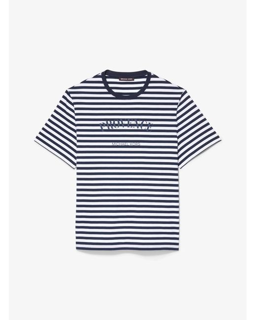 Michael Kors Blue Mk Provence Striped Cotton Jersey T-Shirt for men