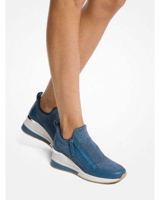 Michael Kors Blue Willis Wedge Trainer