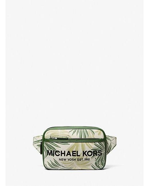 Michael Kors Green Cooper Slim Palm Jacquard Belt Bag for men