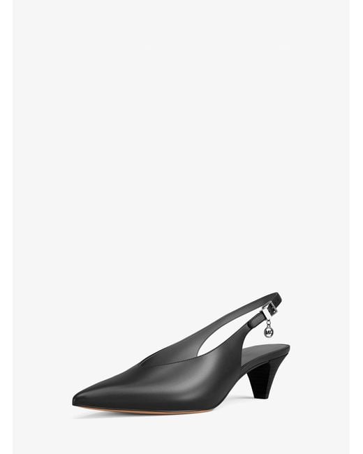 MICHAEL Michael Kors Black Mk Tonya Leather Slingback Pump