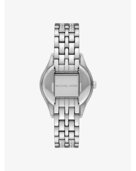 Michael Kors White Mk Harlowe Pavé-Tone Watch