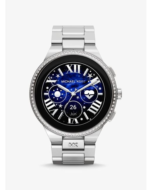 Reloj inteligente Camille Gen 6 en tono plateado con incrustaciones Michael Kors de color Gray