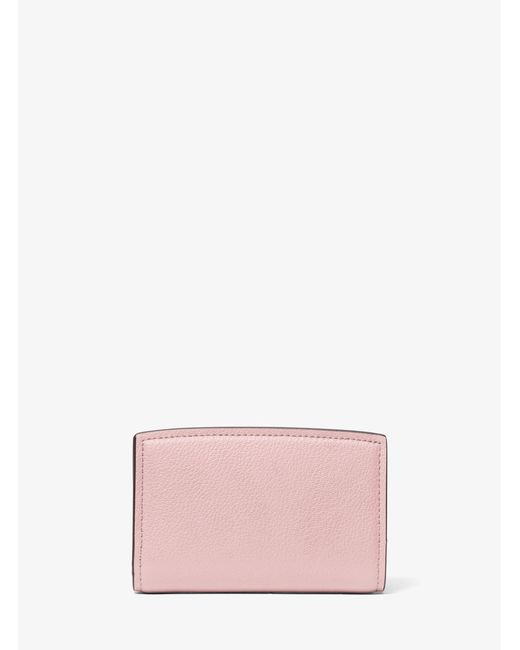Michael Kors Pink Bryant Medium Pebbled Leather Wallet