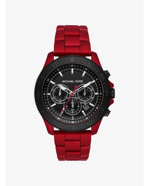 Reloj Theroux de acero inoxidable revestido Michael Kors de hombre de color Red