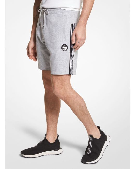 Shorts in misto cotone con fettuccia con logo di Michael Kors in White da Uomo