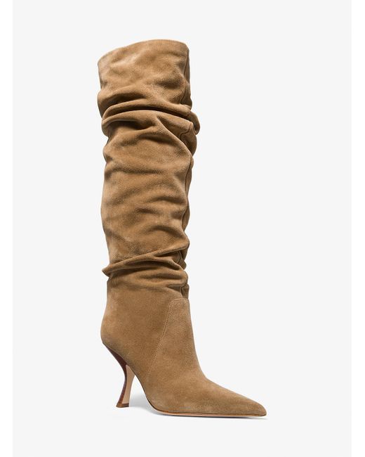 MICHAEL Michael Kors White Mk Luna Suede Boot