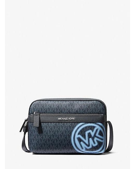 Michael Kors Blue Cooper Embellished Signature Logo Utility Crossbody Bag for men