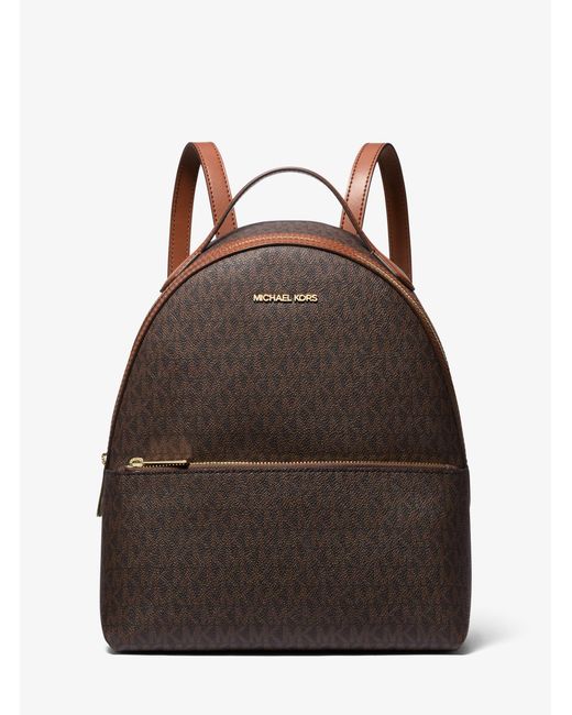 Michael Kors Brown Sheila Medium Logo Backpack
