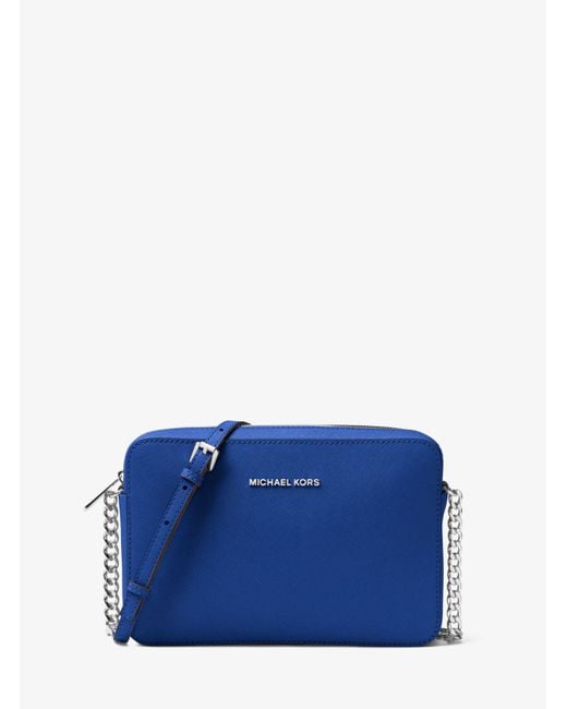 MICHAEL Michael Kors Jet Set Large Saffiano Leather Crossbody Bag in Blue Lyst