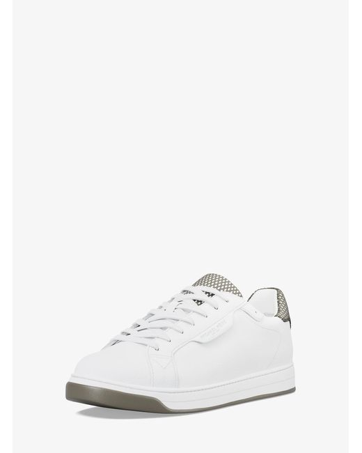 Michael Kors White Mk Keating Leather Trainers for men
