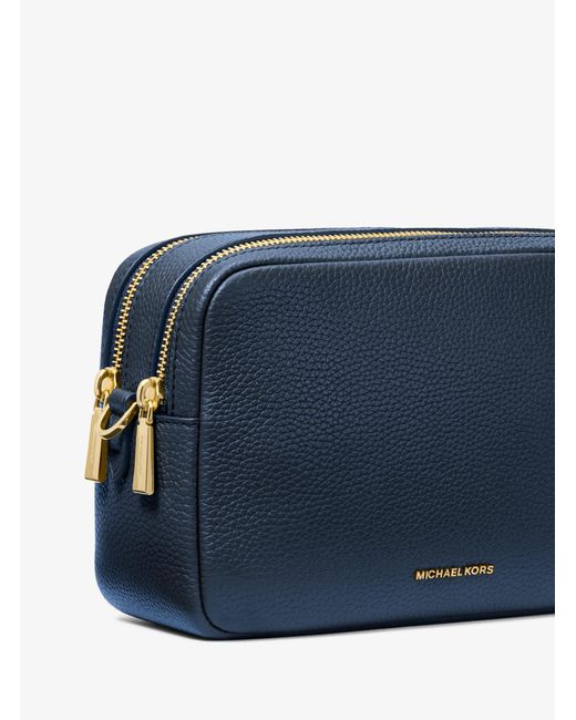 MICHAEL Michael Kors Blue Mk Bryant Medium Pebbled Leather Camera Crossbody Bag